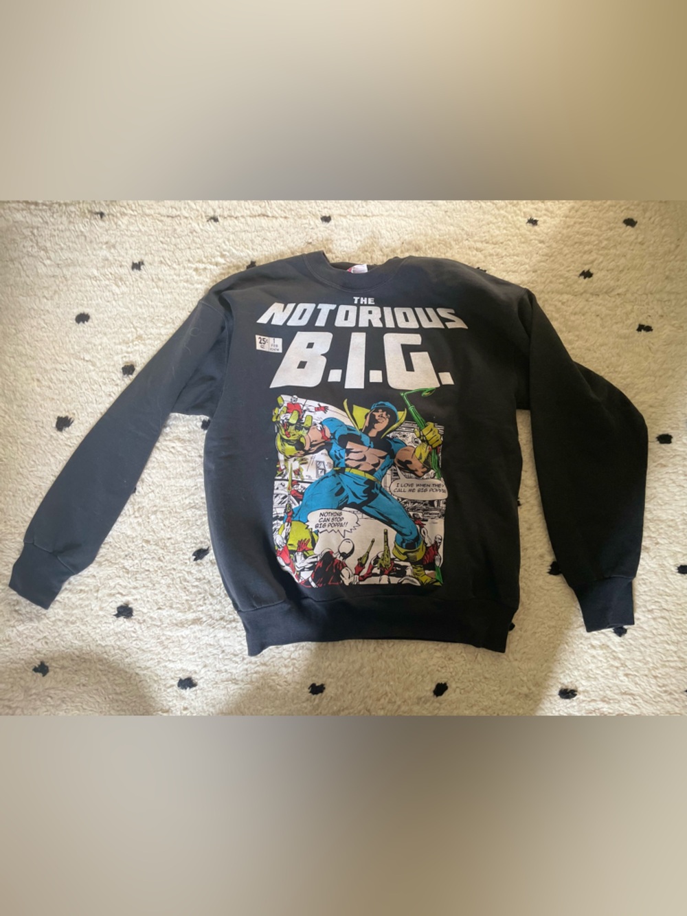 Vintage Hanes Black notorious B.I.G Sweatshirt with Multicolor Comic Graphic